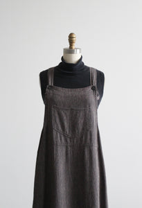 linen stripe pinafore