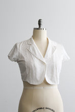 eyelet cropped button up