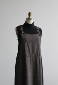 linen stripe pinafore