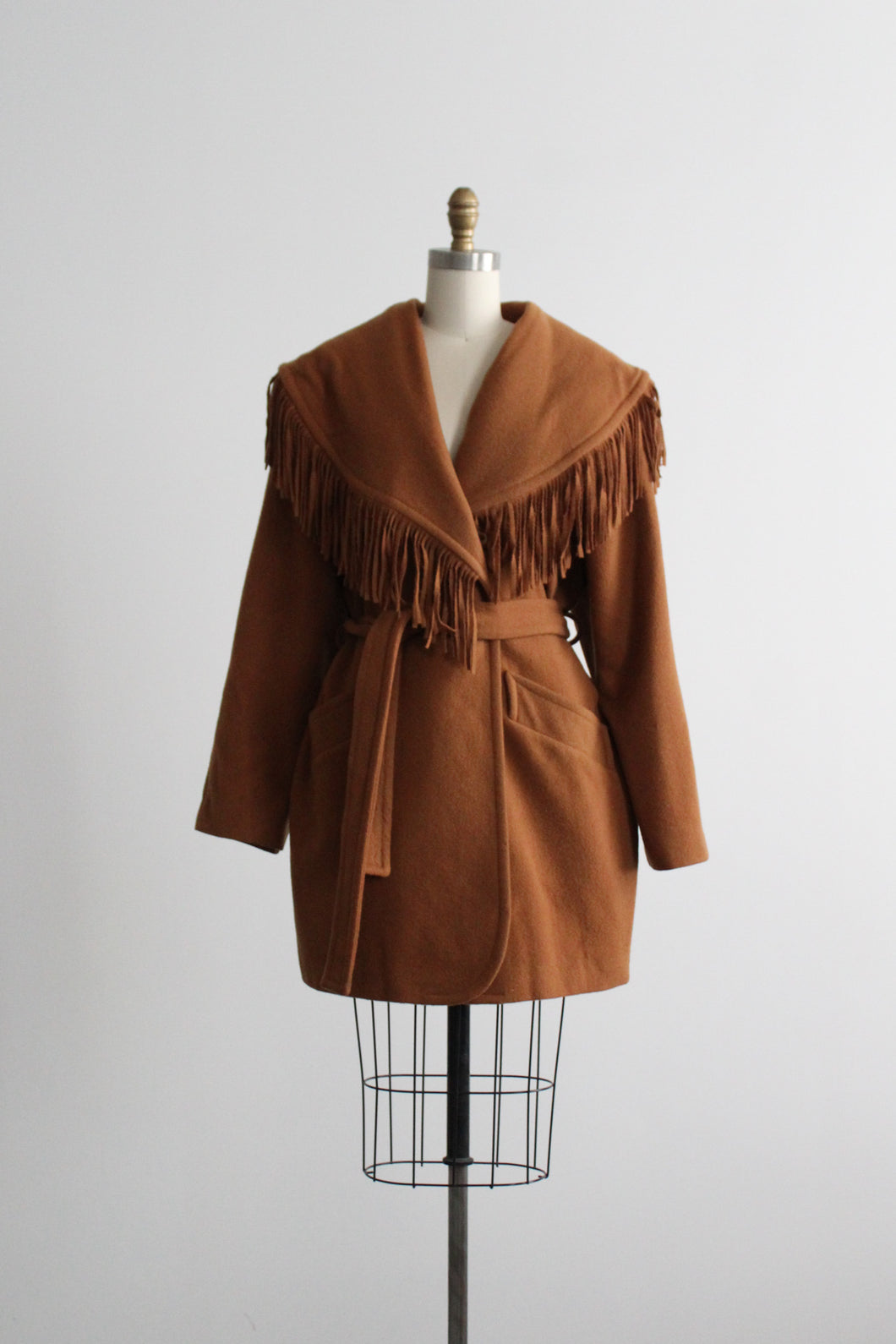 tobacco fringed coat
