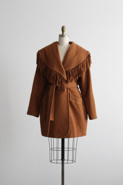 tobacco fringed coat