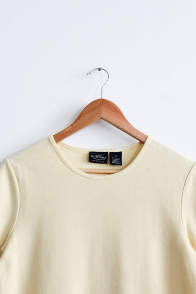 butter waffled cotton tee