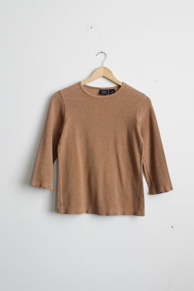 almond waffle cotton tee