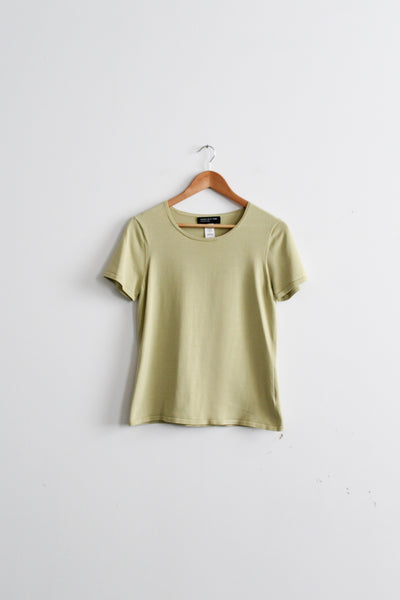 pistachio silk tee