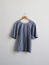 bell sleeve chambray blouse