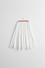 white cutwork skirt