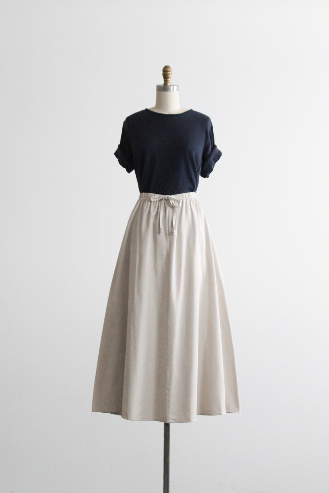 fawn cotton midi skirt
