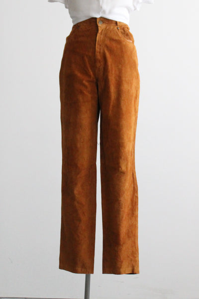 tobacco suede trousers