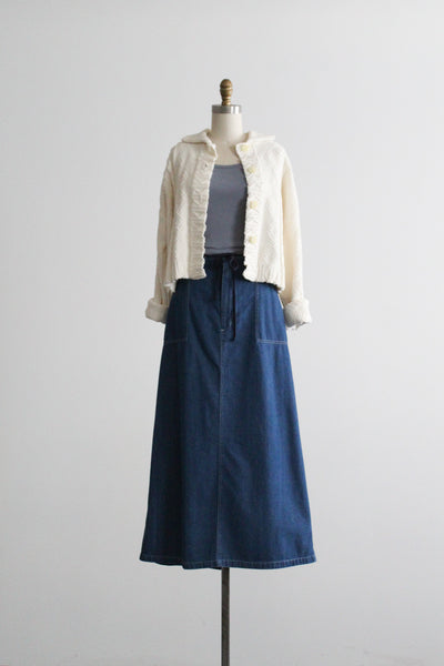 laurel lake denim maxi skirt