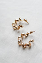 curl goldtone hoops