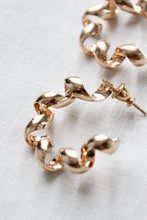 curl goldtone hoops