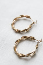 braided goldtone hoops