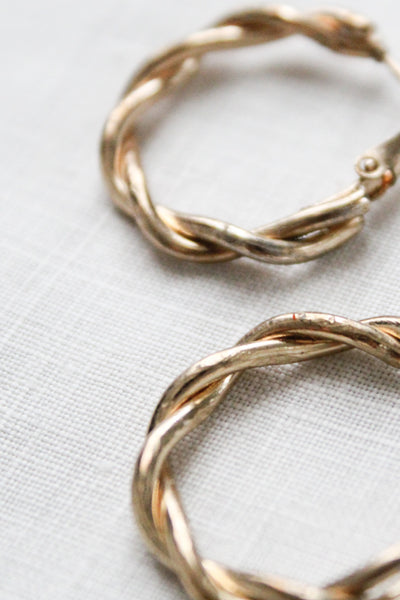 braided goldtone hoops