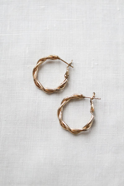 braided goldtone hoops