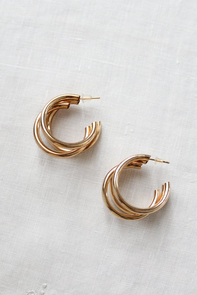 trio goldtone hoops