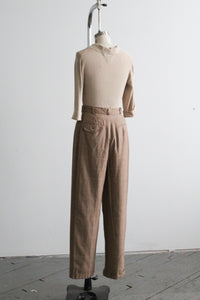 almond silk knit blouse