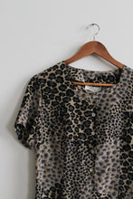 leopard print silk button up