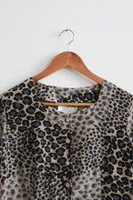 leopard print silk button up