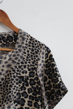 leopard print silk button up