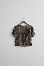 leopard print silk button up