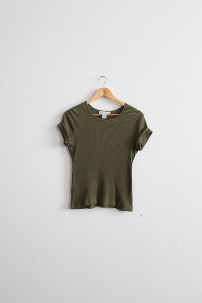 basil leaf rib knit tee