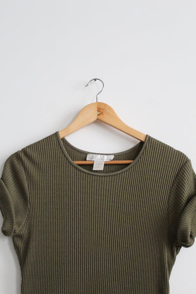 basil leaf rib knit tee