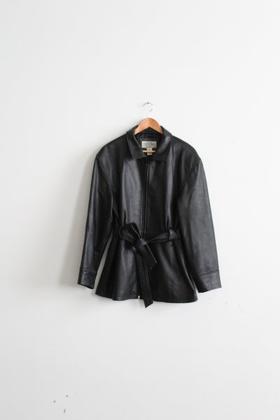 caroline black leather jacket