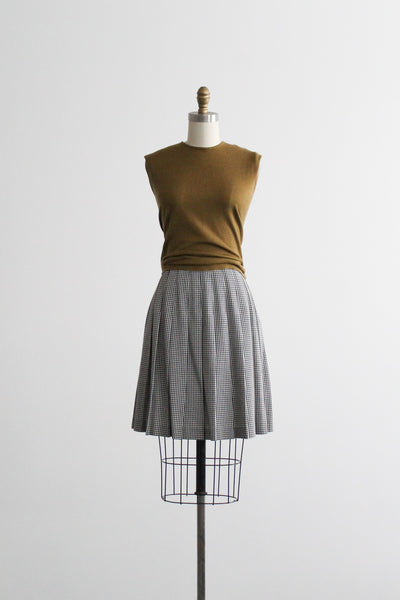 gingham pleat skirt