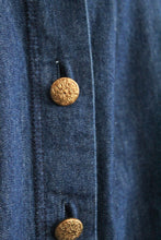 indigo denim midi skirt