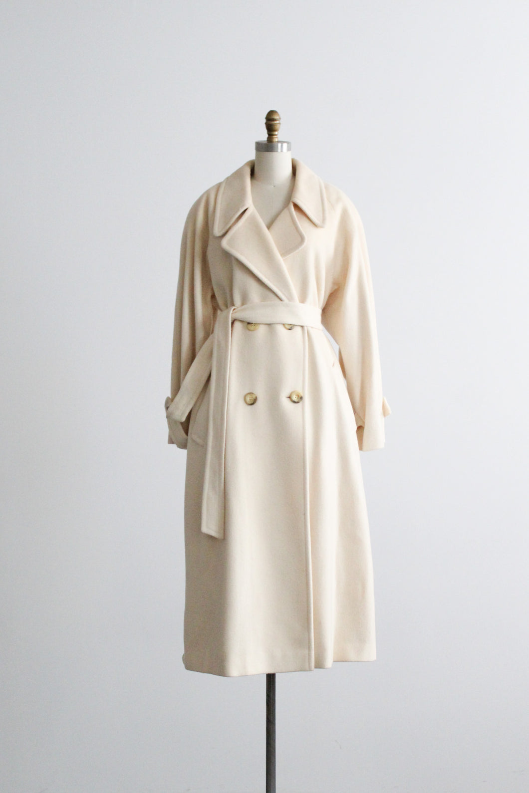ivory wool trench