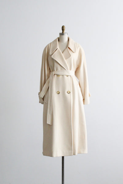 ivory wool trench