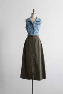 olive branch midi skirt