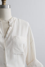 ivory silk button up tunic