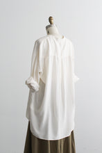ivory silk button up tunic