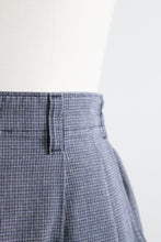 indigo check cotton trousers