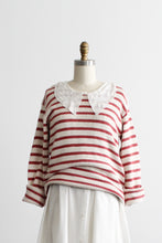 terra cotta stripe cotton sweater