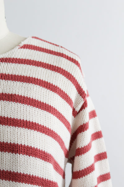 terra cotta stripe cotton sweater