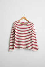 terra cotta stripe cotton sweater