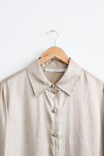 champagne silk button up