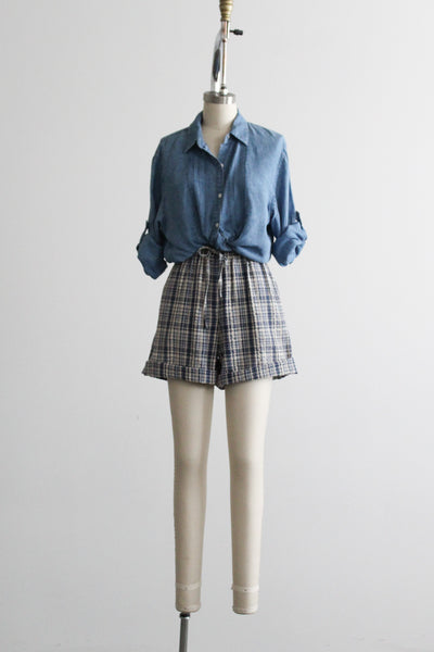 cabinlight plaid cotton shorts