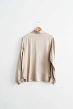 champagne silk button up