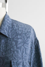 embossed silk button up