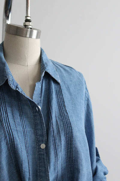 tideglass linen button up