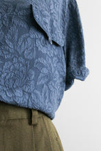 embossed silk button up