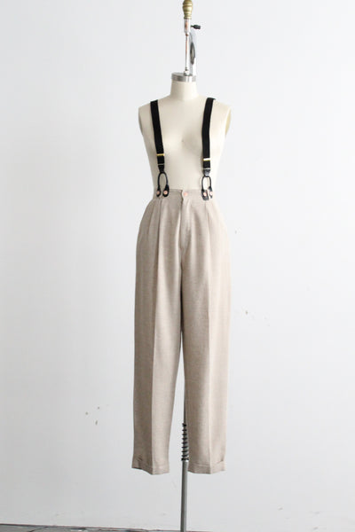 linen suspender trousers