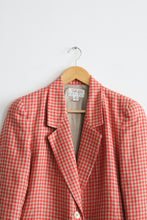 linen gingham blazer