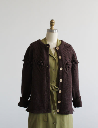 espresso wool cardigan