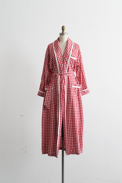 vintage gingham cotton duster