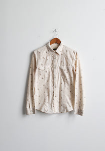western snap button floral button up