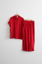 tomato linen trousers set